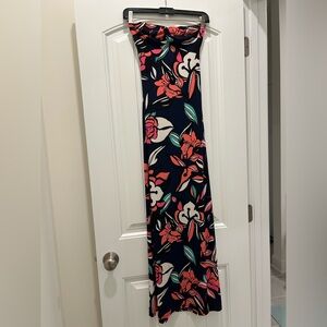 Charlotte Russe Strapless Floral Dress - Navy and Pink